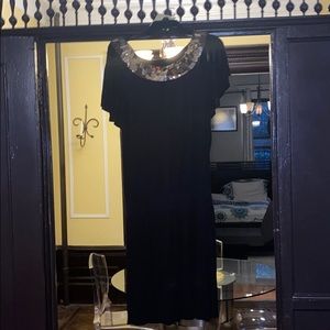 Open back black dress